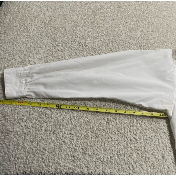 Leslie Fay Women's Size 12 Long Sleeve Embroidered Buttons Up Collared Top White - Picture 7 of 10